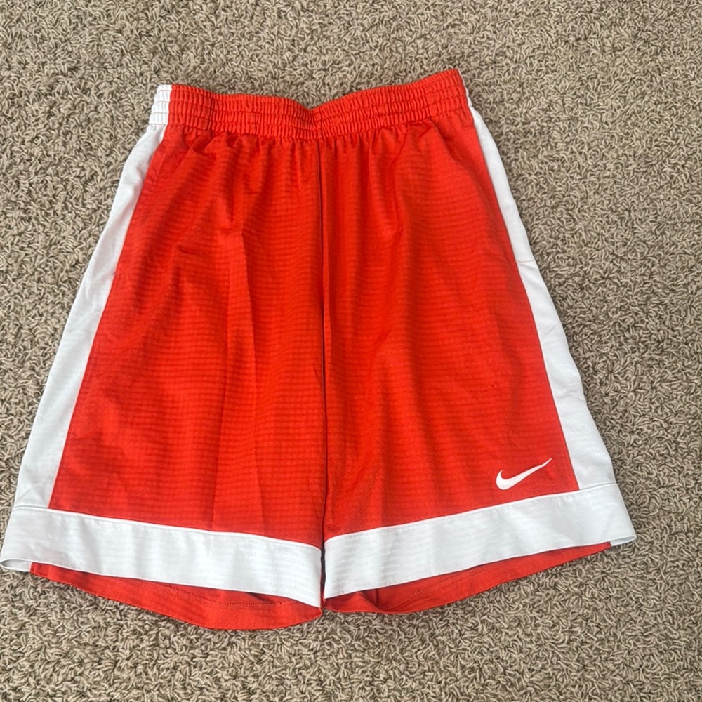 Nike Orange and White Sports Shorts